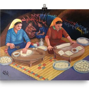 Making Meat Pies Middle Eastern Art Print