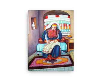 Embroidery - Canvas Print - Arab Art Middle Eastern Art