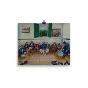 Matte Print Museum-Quality – A Men&#39;s Gathering --- Middle Eastern Art