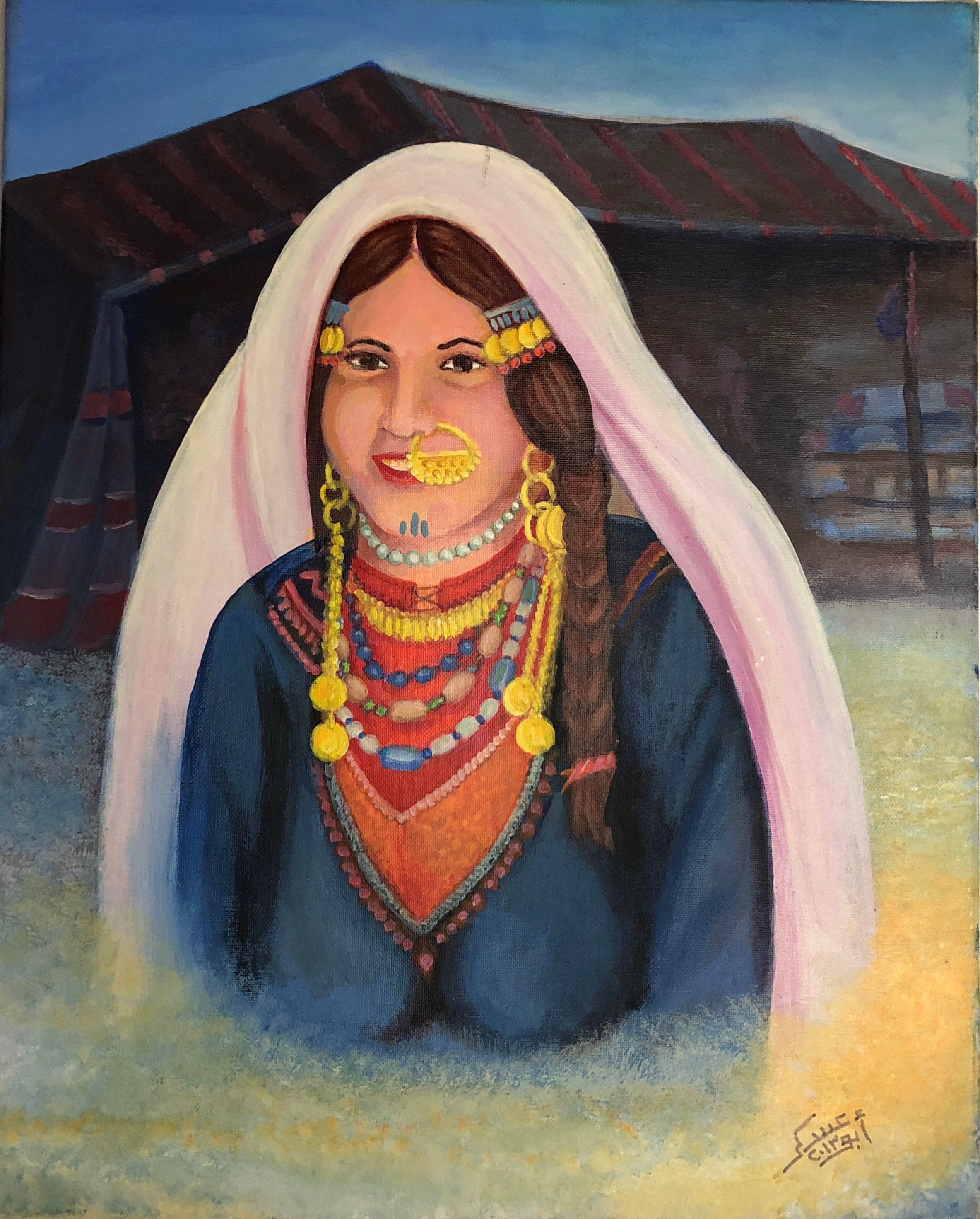 Original Acrylic & Oil Painting traditional Dress Etsy