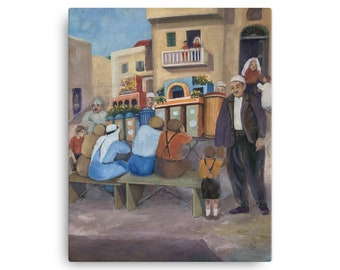 Middle Eastern Town Center Canvas Print -- Middle Eastern Art