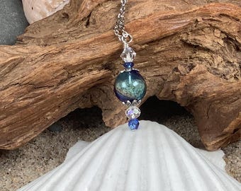 Salem Massachusetts Sand Witching Ball Necklace Hippie Boho Wicca 22” Stainless steel chain