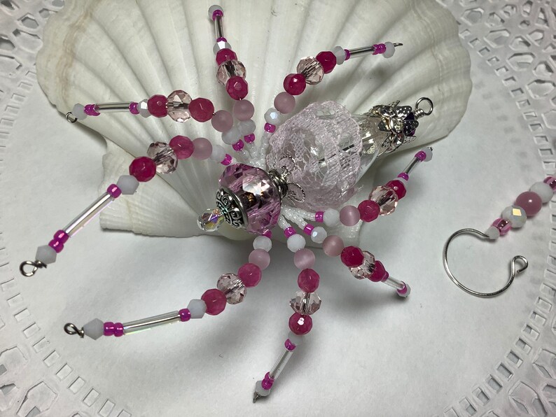 holiday ornament,Valentines Gift Gift for her Granny Lace,Christmas ornament Christmas spider lace spider Holiday spider Sue DeYoung,