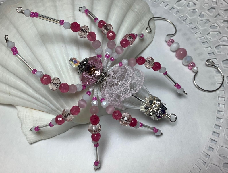holiday ornament,Valentines Gift Gift for her Granny Lace,Christmas ornament Christmas spider lace spider Holiday spider Sue DeYoung,