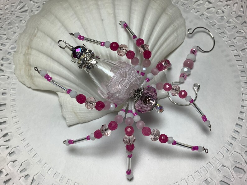 holiday ornament,Valentines Gift Gift for her Granny Lace,Christmas ornament Christmas spider lace spider Holiday spider Sue DeYoung,