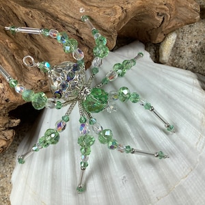 Peridot August Birthday Spider Christmas ornament Christmas Spider, Christmas gift, birthday gift