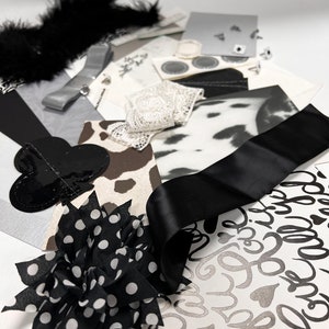 Schwarz, Weiß & Silber Craft Scrap Bag