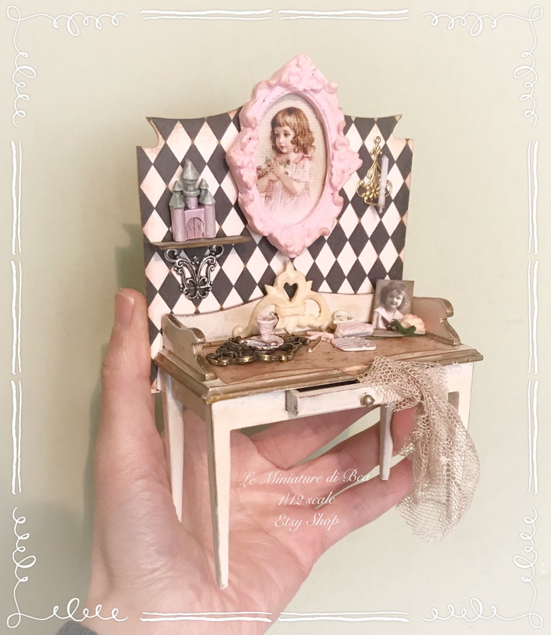 1/12 OOAK Baby Girl Dressing Table With Base and Accessories Etsy
