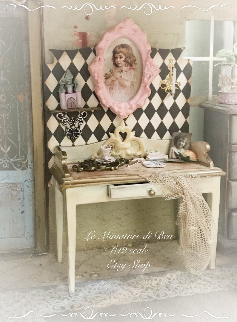 1/12 OOAK Baby Girl Dressing Table With Base and Accessories Etsy