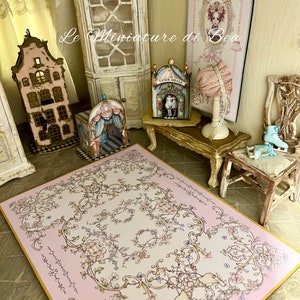 1/12 alfombra aubusson 19 x 12,5 cm house of muñecas miniature handmade in bad style