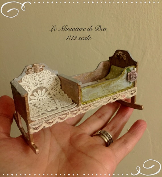 Hecho a mano en miniatura de casa de muñecas accesorios de lona estilo imagen vivero chicas # 2