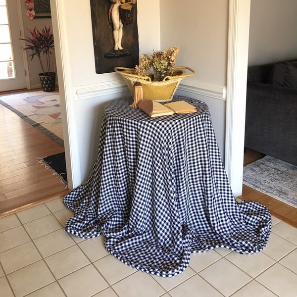 Black Gingham Table Etsy