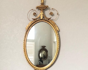 Gold Mirror Antique Gold Statement Piece Mirror Gilt Wood Elegant Mirror Luxury Mirror French Style Friedman Brothers Mirror Adams Style