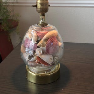 Seashell Lamp Art Sea Shell Decor Beach Lamp Shell Art Coastal Decor Brass Art Beach Decor House Lighting Vintage Decor Mid Century Lamp Art