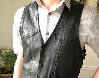 Vintage 1980s Putnam Leather Gold Leather Biker Jacket