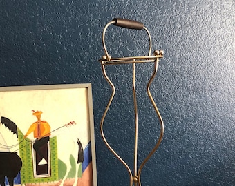 Midcentury Ashtray Stand Rare MCM Decor Brass Tripod Stand Floor Ashtray Stand Wood Handled Designer Ashtray Vintage MCM Furniture Stand