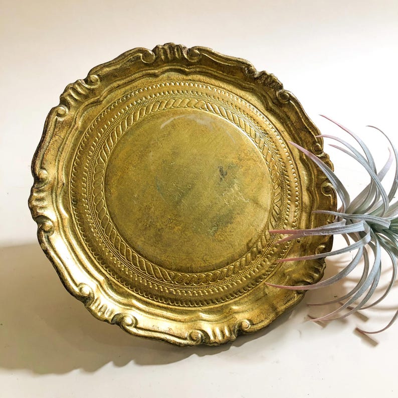 Vintage Italian Tole Tray Gold Florentine Vanity Tray Gilt Wooden Wall ...