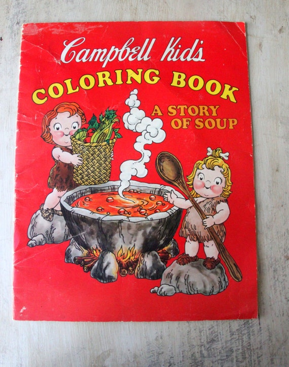 1976 Campbell Coloring Book "A Story of Soup" - Americana, Paper Ephemera, Vintage, World History, Fun, Nostalgia (WTH-843)