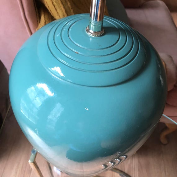 Turquoise Alsy Ginger Jar Lamp from the 1980s Blue Green Ocean Beach House Lake House Vintage Signed Alsy