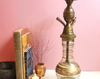 Glass Hookah Decor Brass Hookah Glass Islamic Hookah Hand Painted Glass Sisha Hookah Middle Eastern Decor Arabian Bohemian Glass