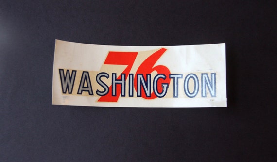 1940s Washington 76 Auto Window Decal Sticker - Union 76, Water Transfer, Mid Century, Mancave (WTH-835)