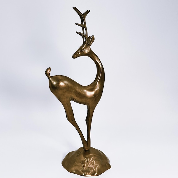 Vintage Reindeer Brass Decor Deer Brass Animal Deer Antler Vintage Brass Figurine Deer Nursery Boy Vintage Nursery Decor Regency Style Decor