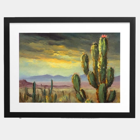 Colorful Desert Wall Art Download Cactus Art Print Desert Landscape Living Room Art Old West Green Cactus Wall Art Southwest Print Download
