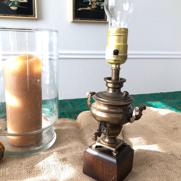 Mini Brass Urn Coffee Maker Deorative Lamp, Coffee Dispenser Lamp, Brass Miniature Light, Window Seal Lamp, Coffee Bar Lamp
