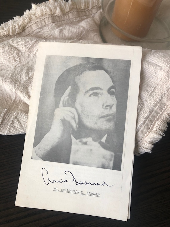 Medical Ephemera Signature of Dr. Christiaan N. Barnard First Doctor to Perform a Heart Transplant Florida Southern Historical