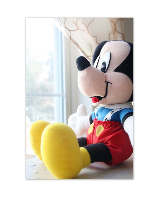 Vintage Mickey Mouse Plush Toy, Stuffed Mickey, Arco, Nursery Decor, Disney Character, 1980 Child, Boys Room, Baby Shower, WTH-844