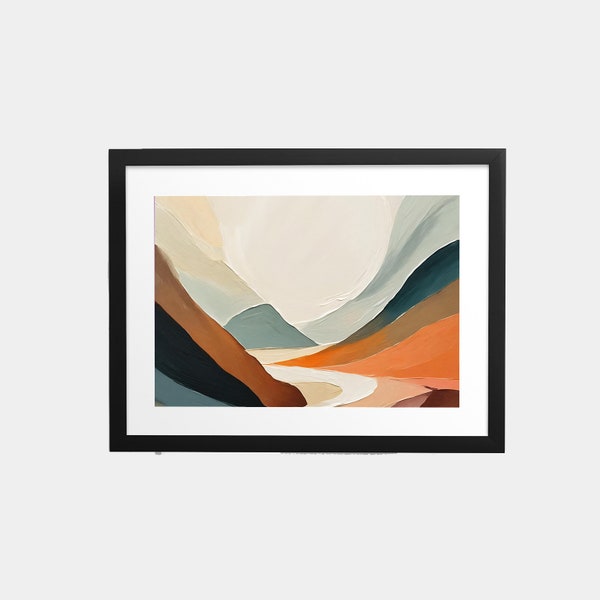 Peach Landscapes, Wall Art, Digital Download, Frame TV Art, Abstract Art, Warm Tones, Serene Decor, Peach Color, Landscape Painting