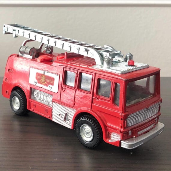 Vintage Dinky 285 Merryweather Marquis Fire Tender Fire Service Tiny Truck Collectible 1970s Seventies