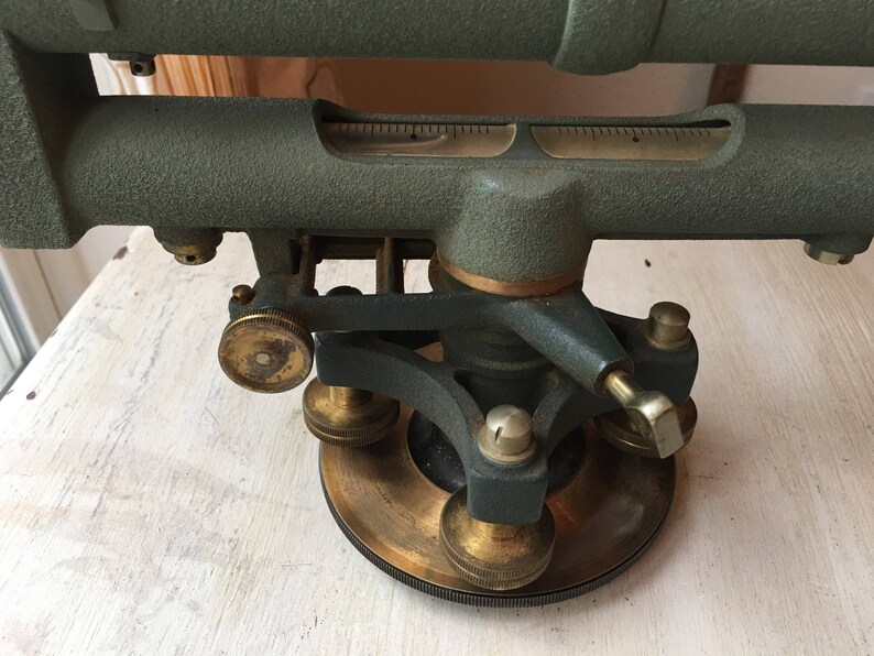 Vin!   tage Keuffel Esser Transit Surveyor Telescope With Original Wooden Carr!   ying Case Level Transit Level Architect Architecture - 
