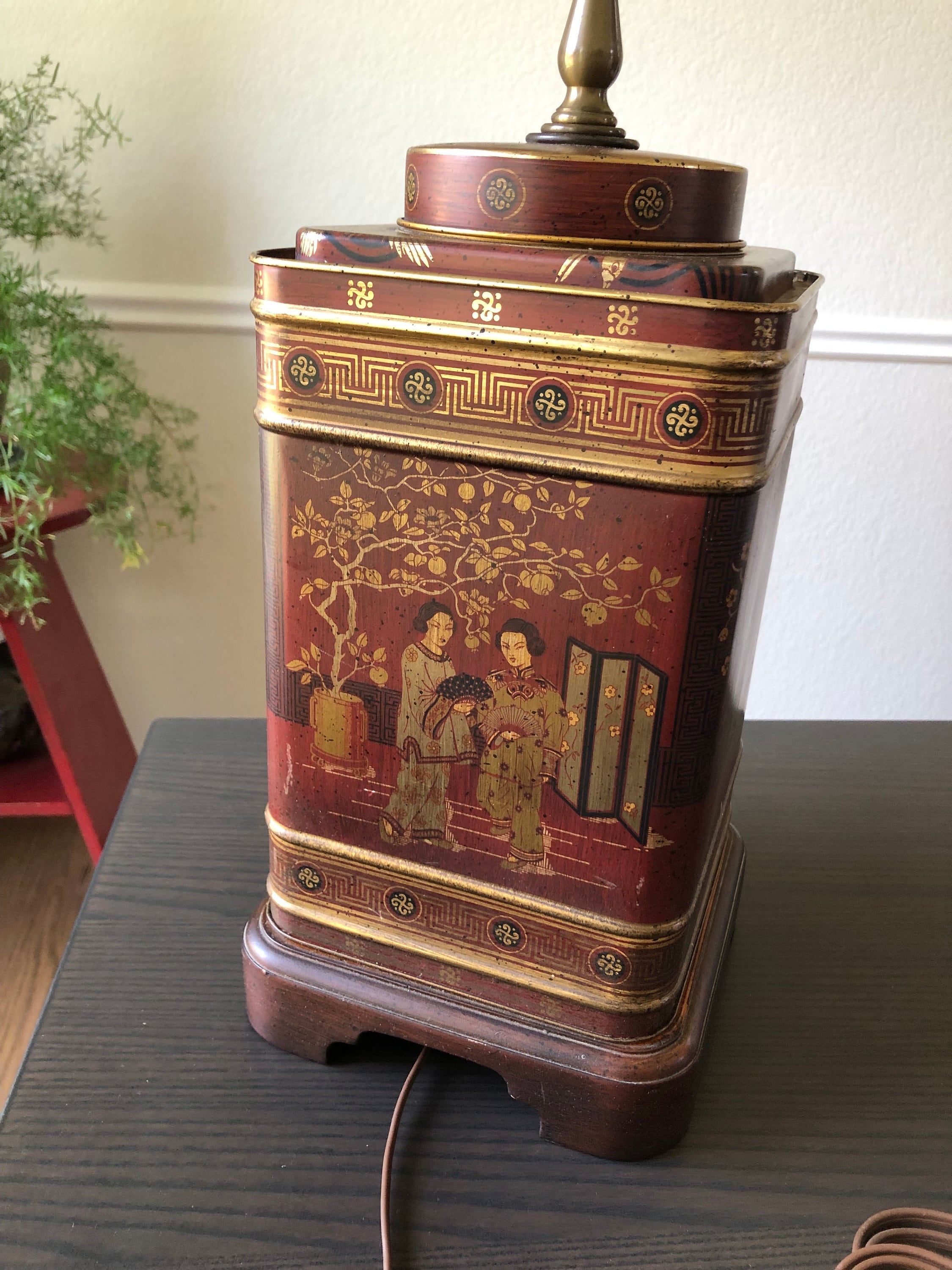 Ornate Red Tea Canister Caddy Lamp Table Lamp Fredrick Ornate Red Tea Canister Caddy Lamp Table Lamp Fredrick