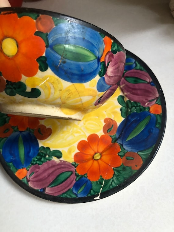 Rare Antique Czechoslovakian Pottery Joseph Mrazek (C 1920) Peasant Art Industry Pottery Set K Pattern Mismatched Collection