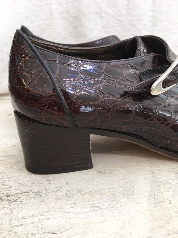 Vintage Bruno Melli Faux Crocodile Loafers, Leath… - image 7