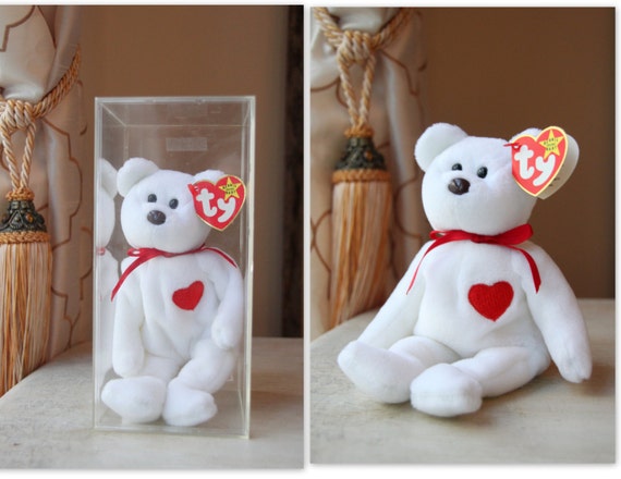 White for sale online Ty Beanie Babies Valentino the Teddy Bear 1994 