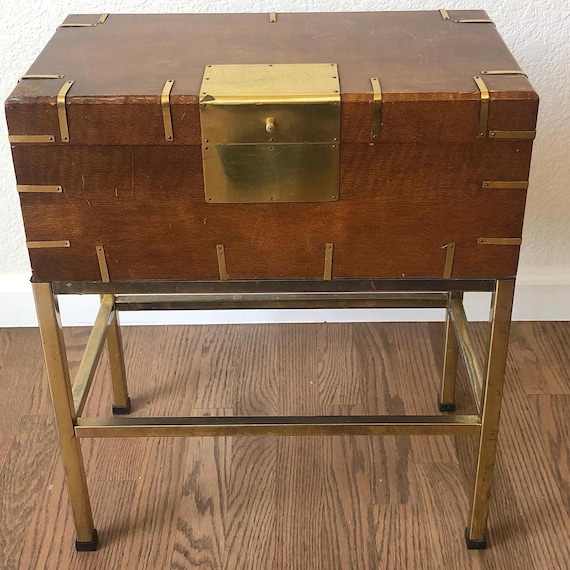 Georgian Style Document Box On Stand Mid Century Modern Box Side Table Antique Trunk Table Wood Box Organizer Trunk Table Wood Storage Box