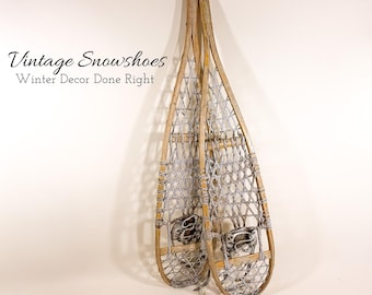 Vintage Wooden Snowshoes Rustic Cabin Lodge Wall Decor Adirondack Style Vintage Snow Shoe Entryway Decor Lodge Winter Wall Hanging