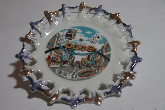 Reno Souvenir Plate - Vintage, Gambling, Collectible (WTH-216)