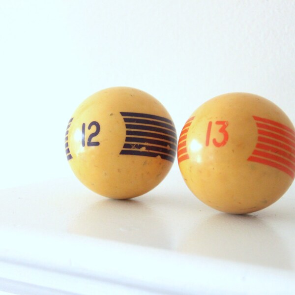 Vintage Billiard Balls, Striped, Art Deco, Statement Piece, Mantique, Gift for Him, Pool Ball, 12 Pool Ball, 13 Pool Ball, WTH-814