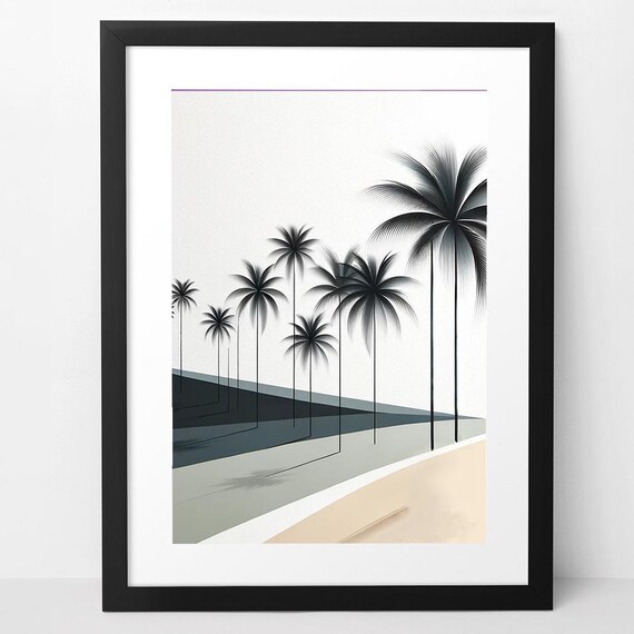 Shades of a Daydream Wall Art Digital Download Frame TV Art Minimalist Palms Serene Grayscale Elegance Tranquil Visual