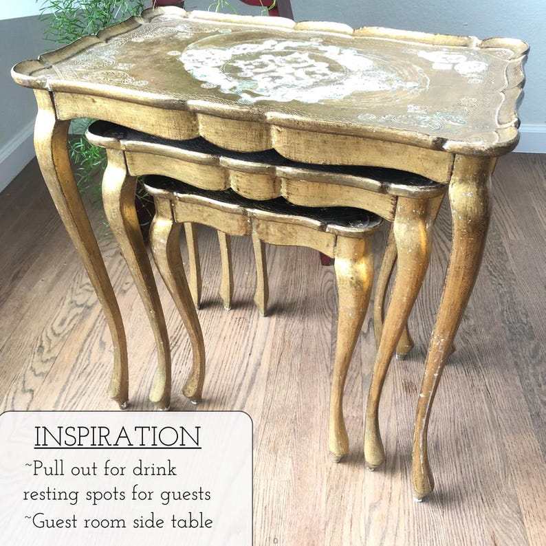 Gold Tables Gold Side Table Gold Finish Bedroom Decor Carved Tables Set ...