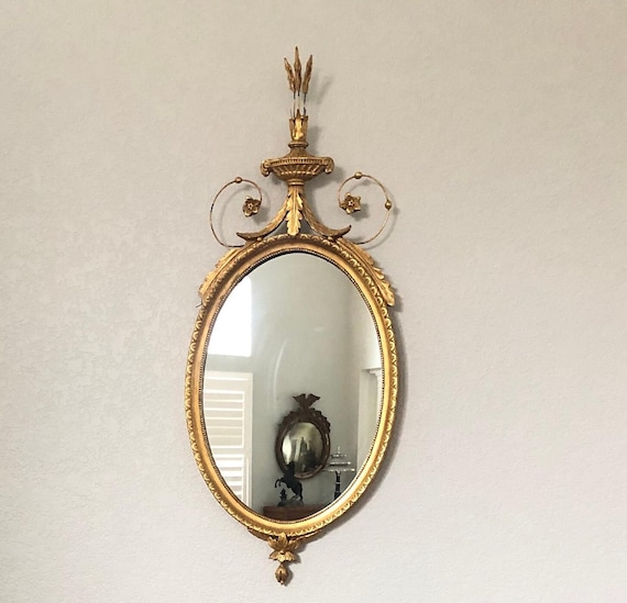 Gold Mirror Antique Gold Statement Piece Mirror Gilt Wood Elegant Mirror Luxury Mirror French Style Friedman Brothers Mirror Adams Style