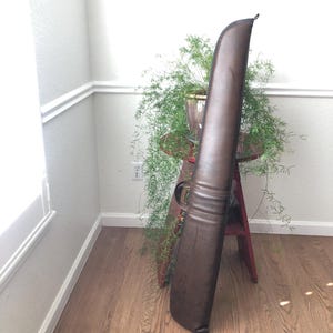 Rifle Case Decor 1970s Art Faux Leather Bag Rifle Case Outdoor Decor Sports Rifle Storage Western Decor Hunting Rifle Vintage Decor Rifle
