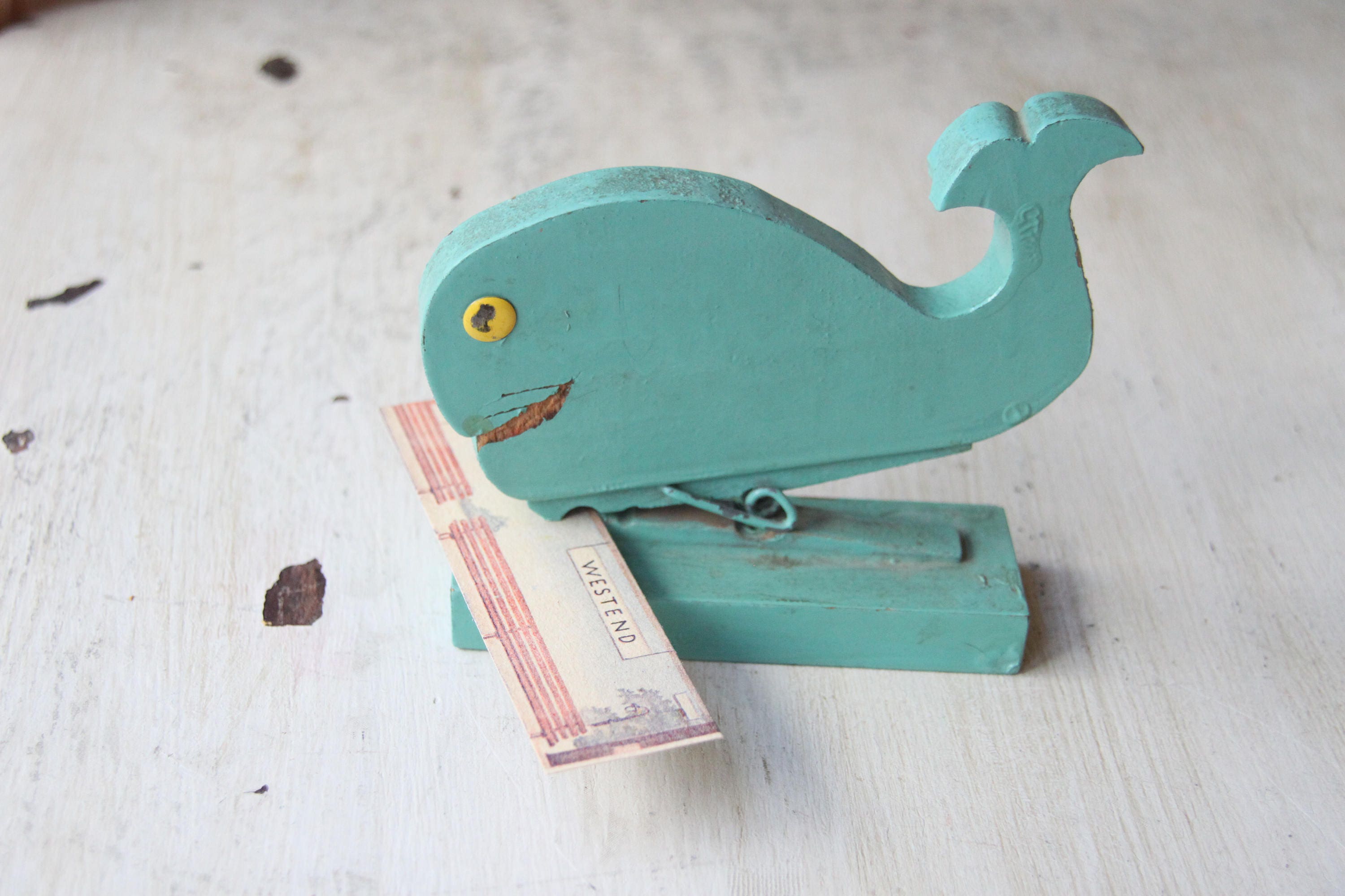 Hand Carved Wood Whale Clothes Pin Note Holder Reminder Etsy