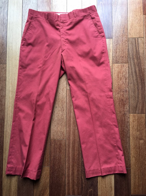 L.L Bean 70s Maroon/Plum Color Pants, 34" x 38.5", Vintage Fashion, High Waist, Made in USA, Vintage LL Bean Pants, Red Dress Pants WTH-1597
