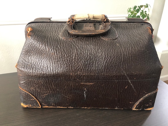 Vintage Doctor Bag Vintage Leather Bag Apothecary Vintage Medicine Bag Prop Mid Century Decorations 1940s Bag Medical Doctor Bag Dr Satchel