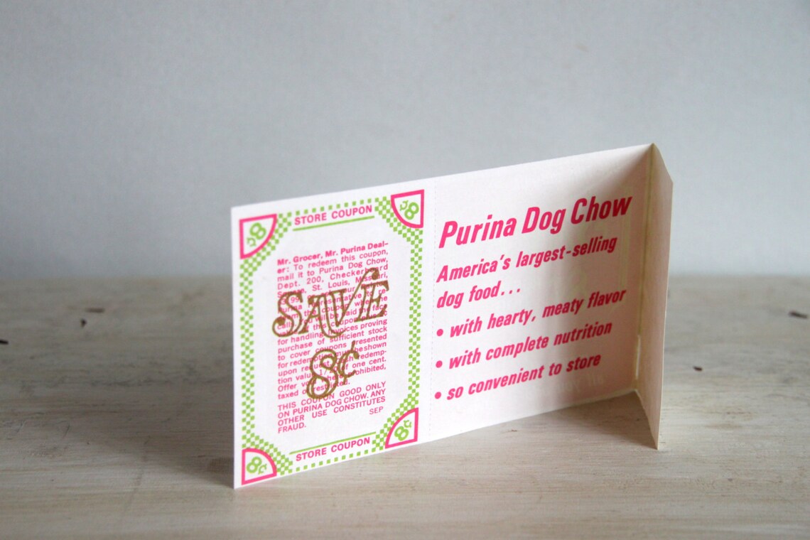 Vintage Purina Dog Chow Coupon Dog Food Coupon Grocery Etsy