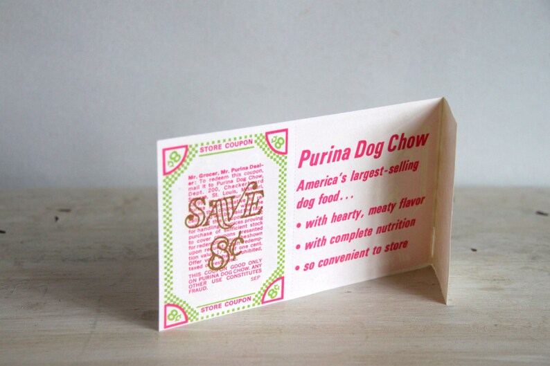 Vintage Purina Dog Chow Coupon Dog Food Coupon Grocery | Etsy